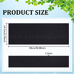 コットンストレッチニットリブ生地  衣料品用  ブラック  99x14.7x0.12cm&nbsp;DIY-WH0002-69B