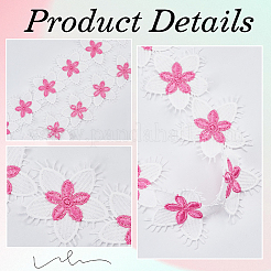Flower Polyester Eyelash Lace Trim Ribbon&nbsp;OCOR-WH20003-03B-01