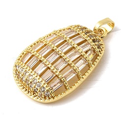 Brass Micro Pave Clear Cubic Zirconia Pendants&nbsp;KK-A296-09C-G