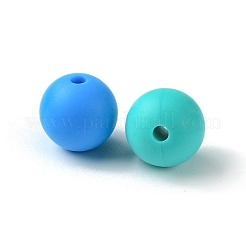 40 個 8 色食品グレードの環境に優しいシリコーン焦点ビーズ  ラウンド  ミックスカラー  8~10mm  穴：  5個/カラー&nbsp;SIL-FS0001-20