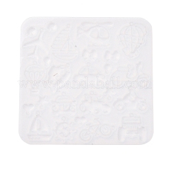 ペンダントシリコンモールド  イヤリング型  ジェッソ樹脂鋳造金型  混合図形  ホワイト  115x118x4mm&nbsp;LS-AJEW-S041-04B