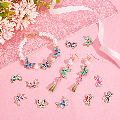 60Pcs 10 Styles Alloy Enamel Connector Charms&nbsp;ENAM-HY0001-25