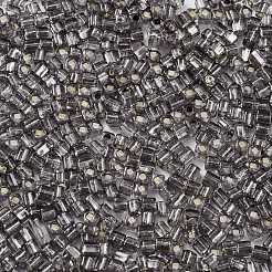 ガラスシードビーズ  銀並ぶ  正方形  ブラック  3~4x3x3mm  穴：1.2mm  約6300個/ポンド&nbsp;SEED-M011-01A-02