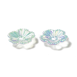 オペークアクリルビーズキャップ  花  カラフル  12x13x3mm  穴：1.5mm&nbsp;OACR-H016-04