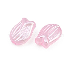 パール調アクリルビーズ  チューリップの花  ピンク  16x12x7.5mm  穴：2mm  約735個/500g&nbsp;AC-CBAAA05-16