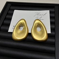 女性用合金スタッドピアス  ティアドロップ  ゴールドカラー  60x40mm&nbsp;WG1C03F-01