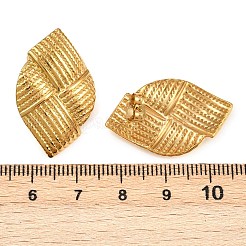 304ステンレススチール編み込みスタッドピアス  イオンプレーティング（ip）  18KGP本金メッキ  29.5x19mm&nbsp;EJEW-I320-08G
