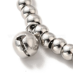 Tarnish Resistant 304 Stainless Steel Bell Charm Bracelet with 201 Stainless Steel Round Beads for Women&nbsp;BJEW-B057-16P