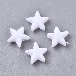 スター型マスク用紐留めアジャスターPVCプラスチックコードロック  アンチスリップコードバックル  ロープアジャスター  ホワイト  10.5x10.5x4mm  穴：2.5x4mm&nbsp;KY-D013-01A