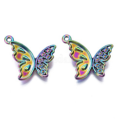 Rainbow Color Alloy Pendant Enamel & Rhinestone Settings&nbsp;PALLOY-N163-138-NR