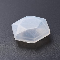 シリコンモールド  レジン型  UVレジン用  エポキシ樹脂ジュエリー作り  六角  ホワイト  35x30mm  インナーサイズ：15x18mm&nbsp;DIY-F026-A06