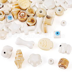 36Pcs 18 Styles Handmade Porcelain Beads&nbsp;PORC-TA0001-41