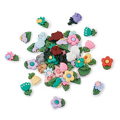 オペーク樹脂カボション  花  ミックスカラー  29x18x6mm  120個/セット&nbsp;CRES-TA0001-04