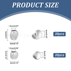 真鍮ビーズ40種類2個  ツイストビーズ  銀  3~5x3~4x3~4mm  穴：1.2~1.8mm  20個/スタイル&nbsp;KK-NB0003-47S
