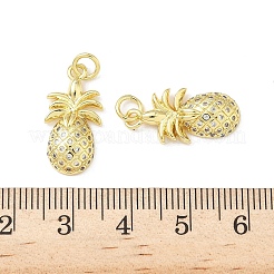 Brass Micro Pave Clear Cubic Zirconia Pendants&nbsp;KK-B141-18G