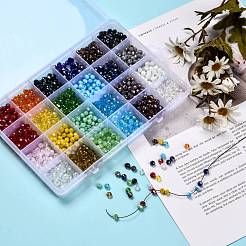 24 Colors Electroplate Glass Beads&nbsp;EGLA-X0006-04B-6mm