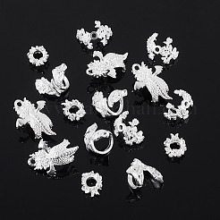 20Pcs 4 Styles Alloy Bead Caps & Pendant Cabochons Settings&nbsp;FIND-TA0010-07