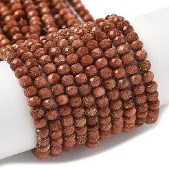 Synthetic Goldstone Beads Strands&nbsp;G-R013-B01-4x3mm