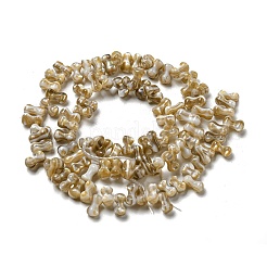 天然淡水シェルビーズ連売り  骨  ダークチソウ  6~7x3~4mm  穴：0.9mm  約97個/連  15.08~15.28インチ（38.3~38.8cm）&nbsp;SHEL-C005-03