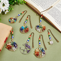 7Pcs 7 Styles Tibetan Style Alloy Bookmarks&nbsp;AJEW-UN00008