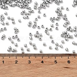 焼付塗装ガラスシードビーズ  シリンダー  銀  2x1.5mm  穴：1mm  約5599個/50g&nbsp;X-SEED-S042-15B-33