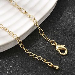 女性用3mm真鍮アズキチェーンネックレス  長持ちメッキ  ラックめっき  鉛フリー＆カドミウムフリー  18KGP本金メッキ  16.85インチ（42.8cm）&nbsp;NJEW-F366-01A