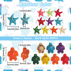 160Pcs 2 Styles Synthetical Turquoise Beads&nbsp;G-SC0002-39