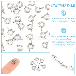 304ステンレススチールスプリングリング留め具30個  ステンレス鋼色  6x1.6mm  穴：1.6mm&nbsp;STAS-UN0052-57