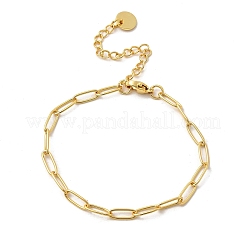 3.5MM Brass Paperclip Chain Bracelets&nbsp;BJEW-P358-01G