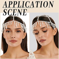Plastic Pearl Mesh Headbands&nbsp;OHAR-WH20007-07S