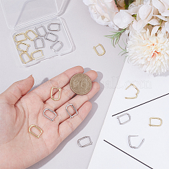 10 Pairs 2 Colors Brass Hoop Earrings&nbsp;EJEW-UN0003-21
