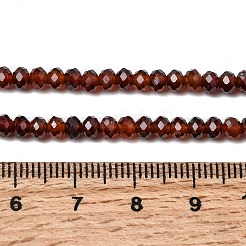 天然石ガーネットビーズ連売り  ロンデル  多面カット  4x3mm  穴：0.8mm  約132~133個/連  15.12~15.24''（38.4~38.7センチメートル）&nbsp;G-D347-B09
