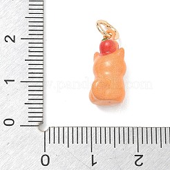 真鍮製エナメルペンダント  ゴールドカラー  犬のチャーム  17x8.5x9mm  穴：4mm&nbsp;KK-CBAE20A-01E-G