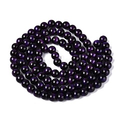 模造タイガーアイガラスビーズ連売り  ラウンド  青紫色  8~8.5mm  穴：0.9~1.2mm  約100~108個/連  29.33~31.30インチ（74.5~79.5cm）&nbsp;GLAA-Q106-03A-B08