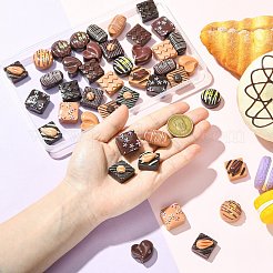 42本21色樹脂カボション  模造チョコレート  混合図形  ミックスカラー  19~25.5x14.5~23.5x10.5~12mm  2個/カラー&nbsp;RESI-CJ0005-05