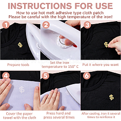 60Pcs 3 Colors Dollar Sign Computerized Embroidery Cloth Self Adhesive Patches&nbsp;PATC-FH0001-30