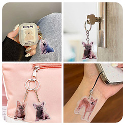 12個4スタイルプリントアクリルパーツ  犬  40x25~37x3mm  穴：2mm  3個/スタイル&nbsp;OACR-TA0004-14B