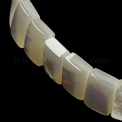Natural White Shell Rectangle Beaded Stretch Bracelets&nbsp;BJEW-N030-01A