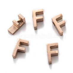 イオンプレーティング（IP）304ステンレススチールチャーム  アルファベット  ローズゴールド  文字.f  8x4.5x3mm  穴：1.8mm&nbsp;STAS-K216-41F-RG