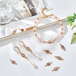 16Pcs 8 Style Brass Pave Cubic Zirconia Connector Charms&nbsp;KK-GA0001-29