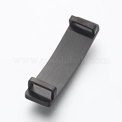 304ステンレススチールスライドチャーム  長方形  ガンメタ色  38x10x6mm  穴：3x8mm&nbsp;STAS-I092-05B