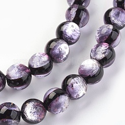 Handmade Silver Foil Glass Lampwork Beads&nbsp;LAMP-P051-M01-8mm