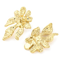 女性用304ステンレススチールフラワースタッドピアス  ゴールドカラー  40.5x27.5mm&nbsp;EJEW-U023-08G