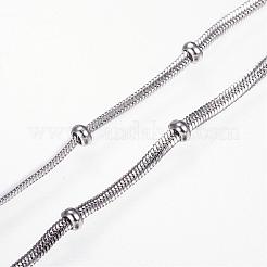 変色しない304ステンレススチールネックレス  カニカン付き  ヘリンボーンチェーンネックレス  ステンレス鋼色  19.05インチ（48.4cm）  2.1mm&nbsp;NJEW-D281-09
