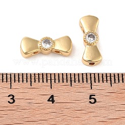 Brass Pave Clear Cubic Zirconia Bowknot Multi-Strand Links&nbsp;LS-KK-B102-37A-01G