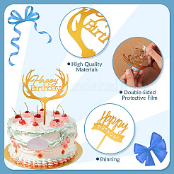 3Pcs 3 Styles Acrylic Cake Toppers&nbsp;FIND-TA0010-38B