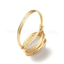 Natural Blue Lace Agate Oval Finger Rings&nbsp;RJEW-JR00441-02
