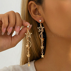 Alloy & Rhinestone Tassel Stud Earrings&nbsp;WGC7DA3-02