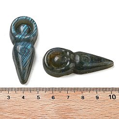 天然ラブラドライトの彫刻カボション  女神  49.5x20~21x8.5~11mm&nbsp;G-C152-10