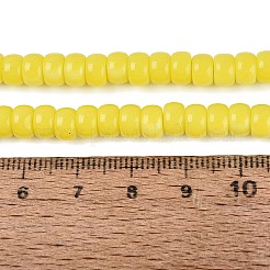オペークガラスビーズ連売り  バレル  きいろ  6x4mm  穴：1~1.2mm  約93~105個/連  14.37~16.73''（36.5~42.5センチメートル）&nbsp;GLAA-NH0002-B01-C07